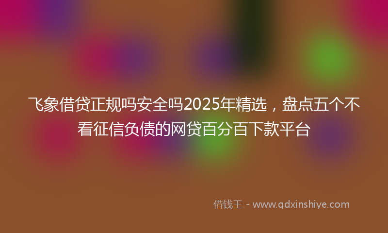 飞象借贷正规吗安全吗2025年精选，盘点五个不看征信负债的网贷百分百下款平台
