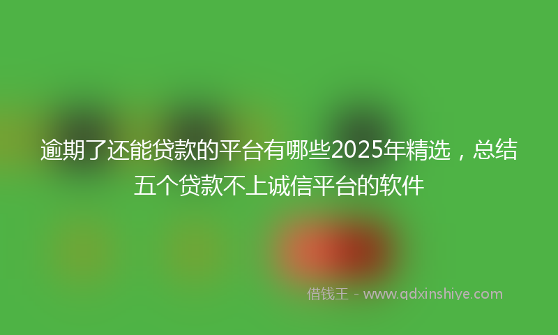 逾期了还能贷款的平台有哪些2025年精选，总结五个贷款不上诚信平台的软件