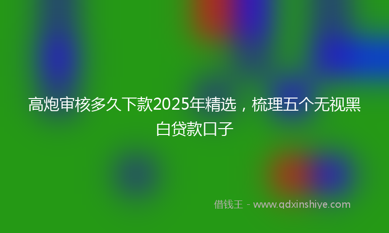 高炮审核多久下款2025年精选，梳理五个无视黑白贷款口子