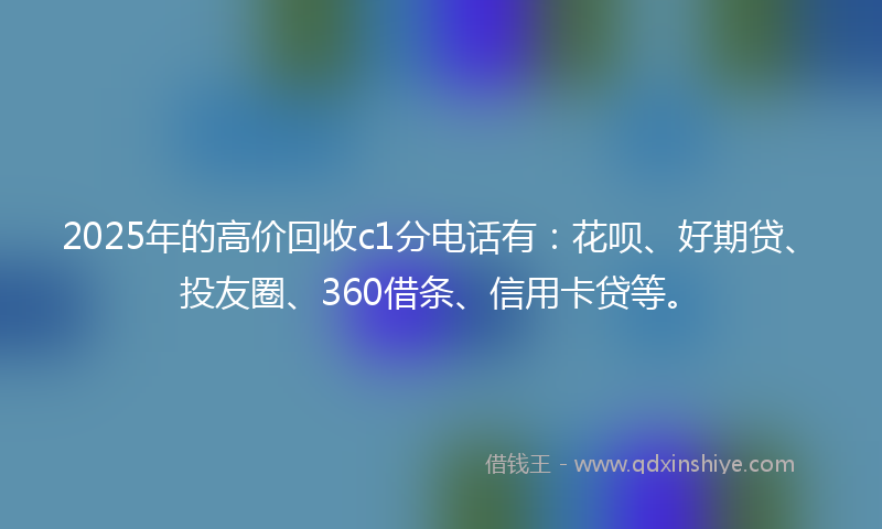 2025年的高价回收c1分电话有：花呗、好期贷、投友圈、360借条、信用卡贷等。