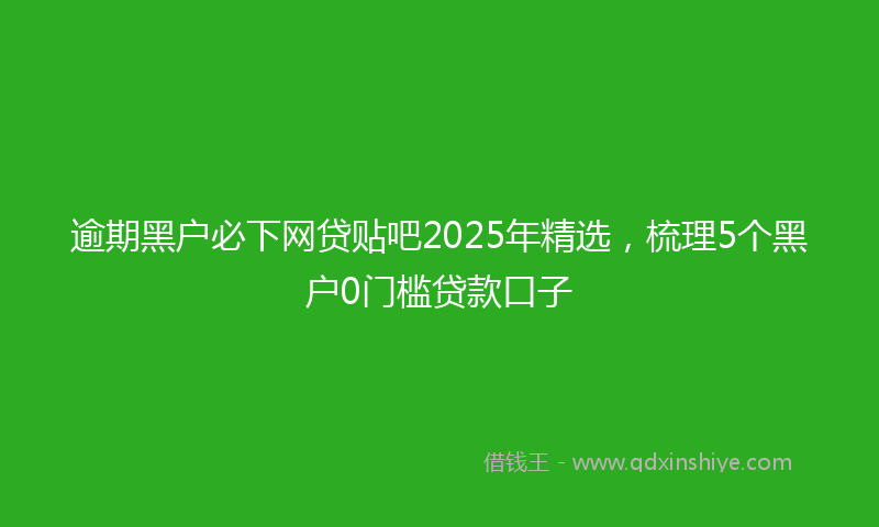 逾期黑户必下网贷贴吧2025年精选，梳理5个黑户0门槛贷款口子