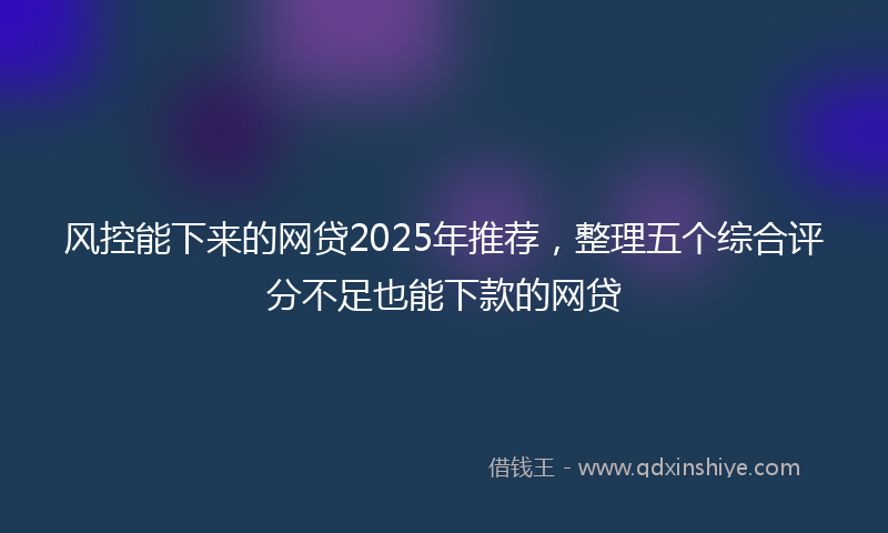 风控能下来的网贷2025年推荐，整理五个综合评分不足也能下款的网贷