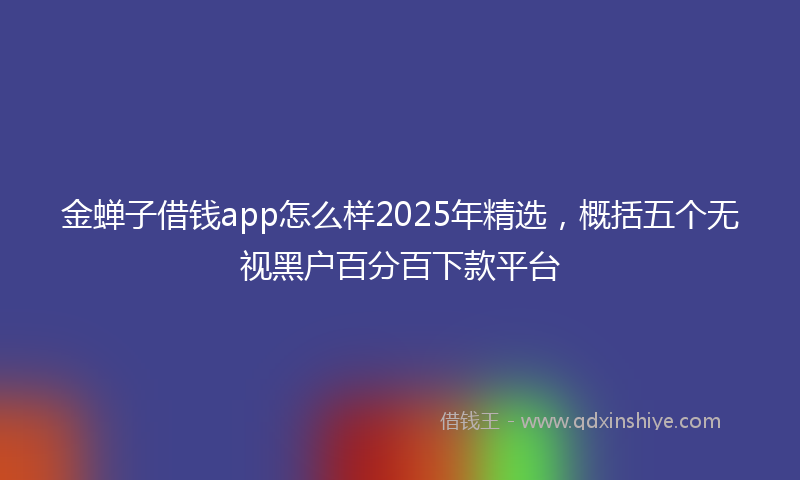 金蝉子借钱app怎么样2025年精选，概括五个无视黑户百分百下款平台