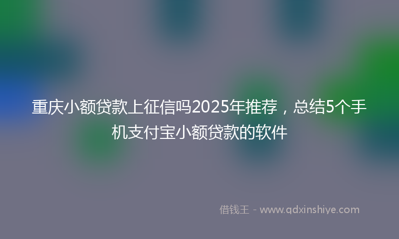 重庆小额贷款上征信吗2025年推荐，总结5个手机支付宝小额贷款的软件