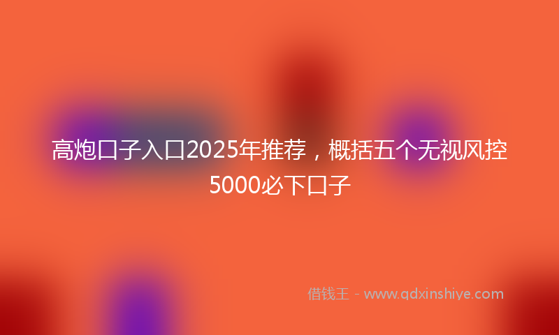 高炮口子入口2025年推荐，概括五个无视风控5000必下口子