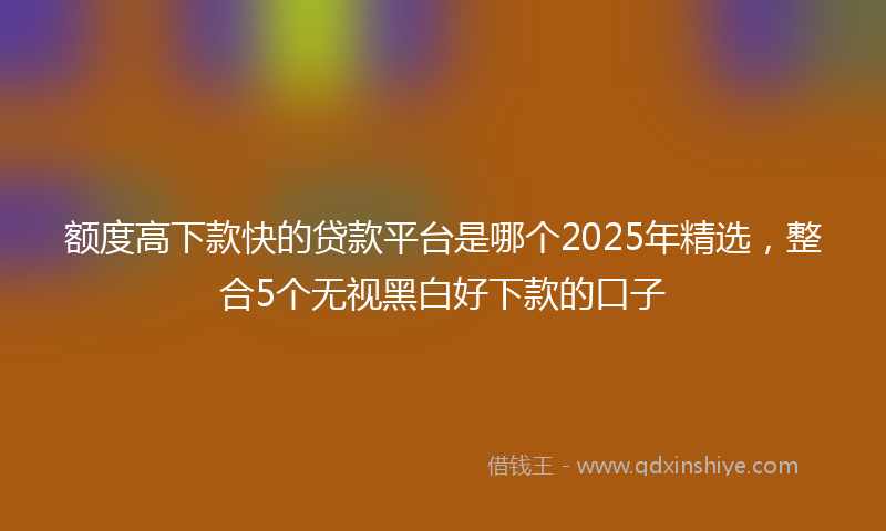 额度高下款快的贷款平台是哪个2025年精选，整合5个无视黑白好下款的口子