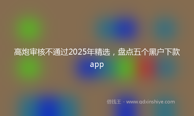 高炮审核不通过2025年精选，盘点五个黑户下款app