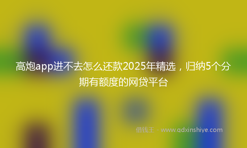 高炮app进不去怎么还款2025年精选，归纳5个分期有额度的网贷平台