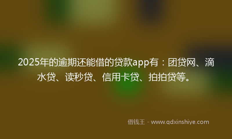 2025年的逾期还能借的贷款app有：团贷网、滴水贷、读秒贷、信用卡贷、拍拍贷等。