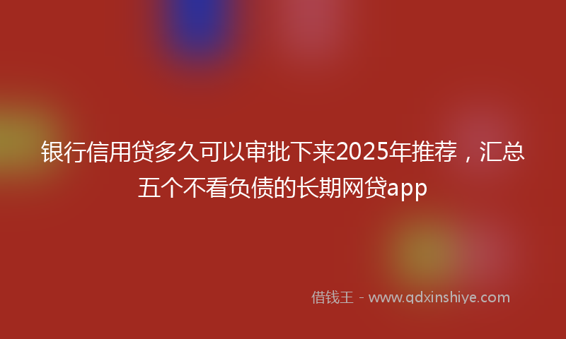 银行信用贷多久可以审批下来2025年推荐，汇总五个不看负债的长期网贷app