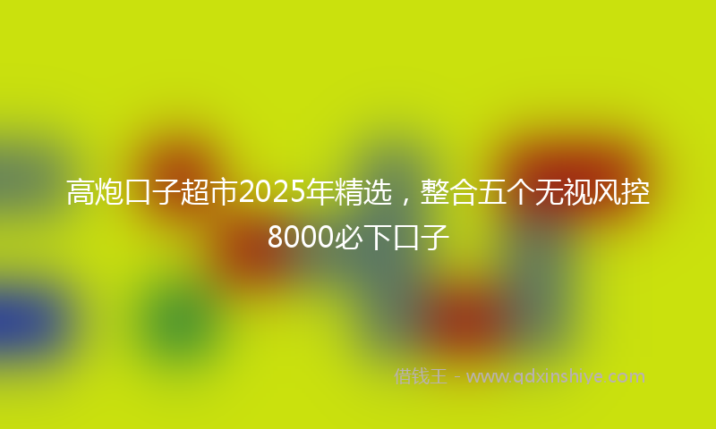 高炮口子超市2025年精选，整合五个无视风控8000必下口子