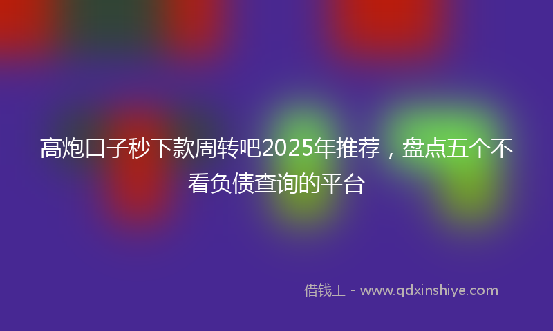 高炮口子秒下款周转吧2025年推荐，盘点五个不看负债查询的平台