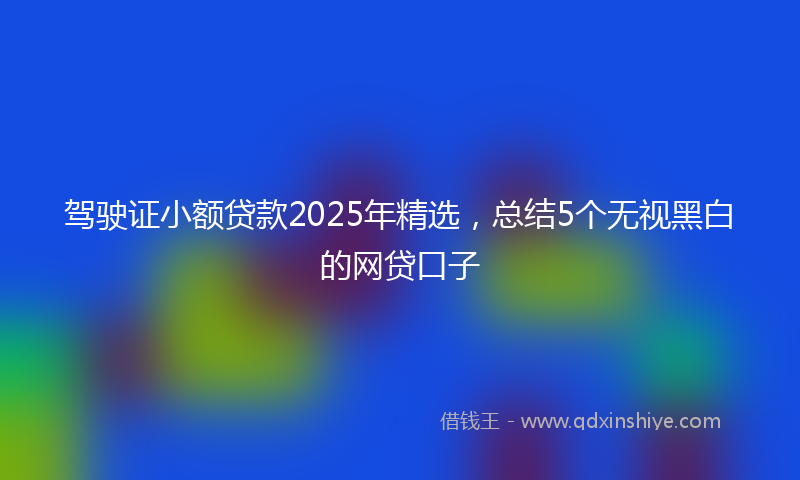 驾驶证小额贷款2025年精选，总结5个无视黑白的网贷口子