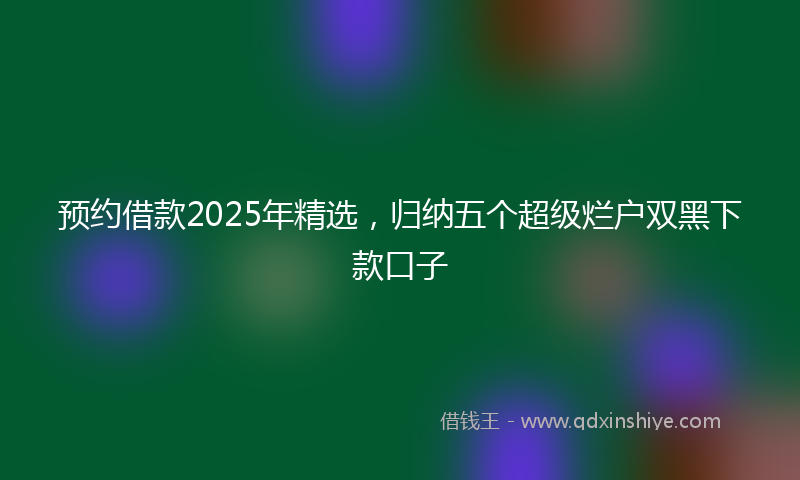预约借款2025年精选，归纳五个超级烂户双黑下款口子