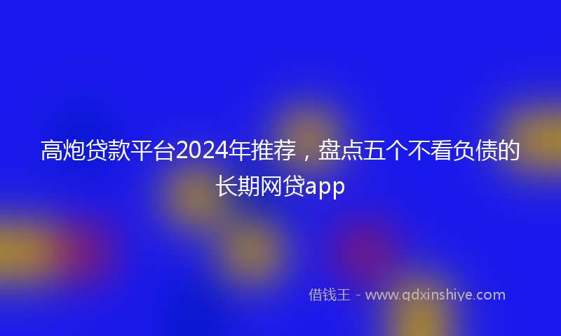 高炮贷款平台2024年推荐，盘点五个不看负债的长期网贷app