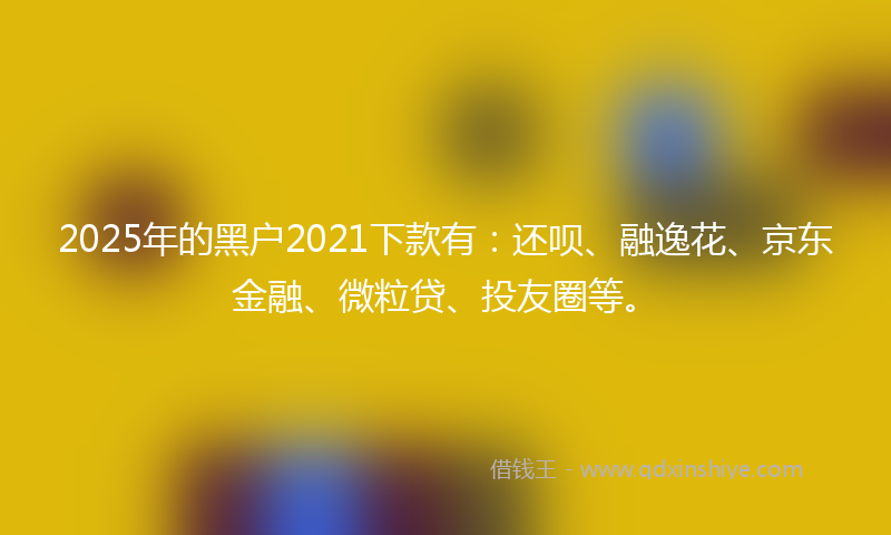 2025年的黑户2021下款有：还呗、融逸花、京东金融、微粒贷、投友圈等。