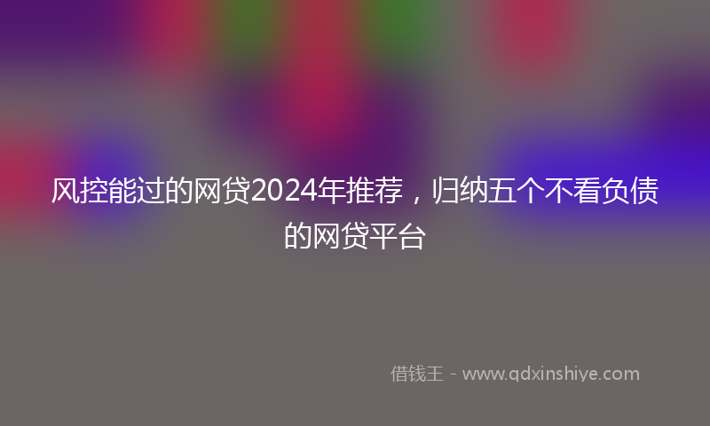 风控能过的网贷2024年推荐，归纳五个不看负债的网贷平台