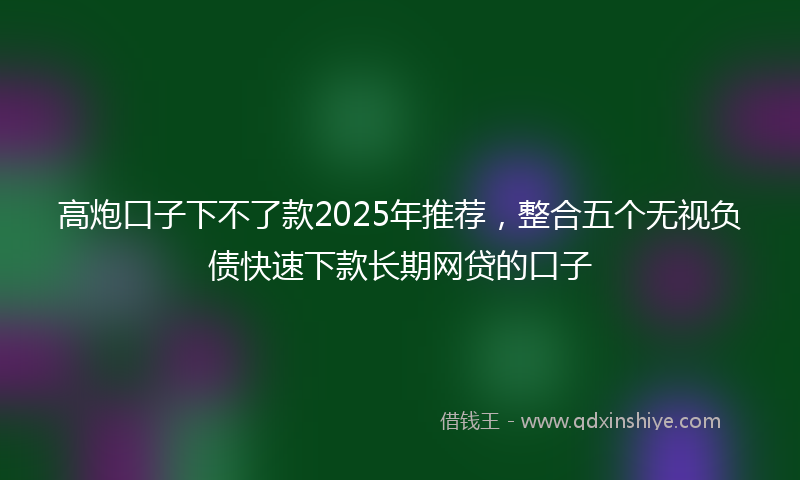 高炮口子下不了款2025年推荐，整合五个无视负债快速下款长期网贷的口子