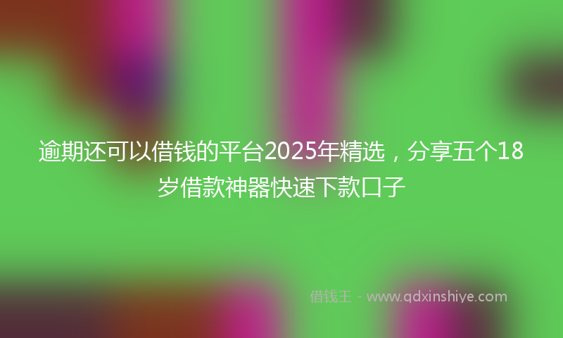 逾期还可以借钱的平台2025年精选，分享五个18岁借款神器快速下款口子