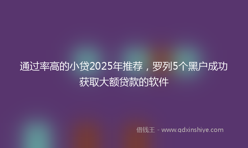 通过率高的小贷2025年推荐，罗列5个黑户成功获取大额贷款的软件