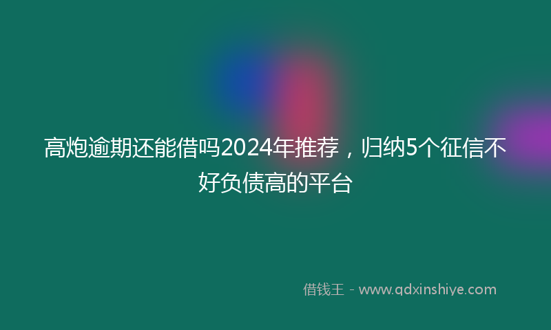 高炮逾期还能借吗2024年推荐，归纳5个征信不好负债高的平台