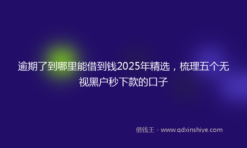 逾期了到哪里能借到钱2025年精选，梳理五个无视黑户秒下款的口子
