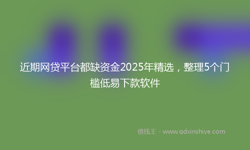 近期网贷平台都缺资金2025年精选，整理5个门槛低易下款软件