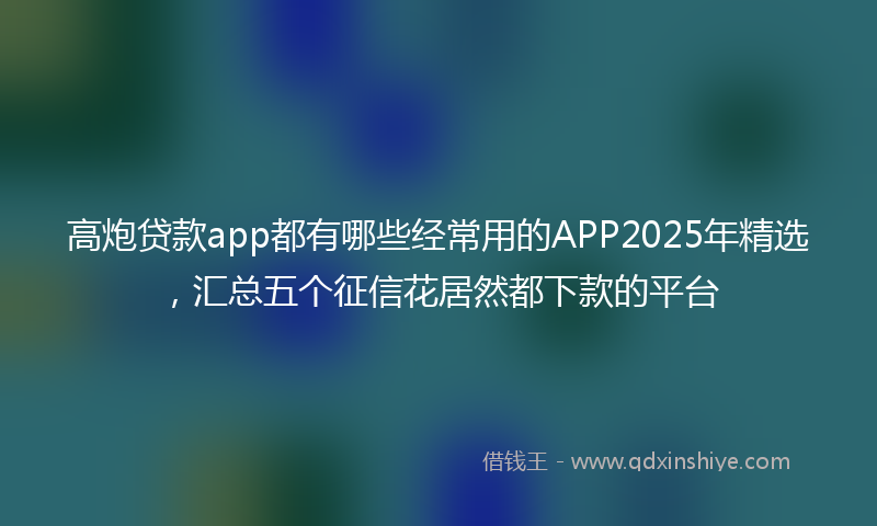 高炮贷款app都有哪些经常用的APP2025年精选，汇总五个征信花居然都下款的平台