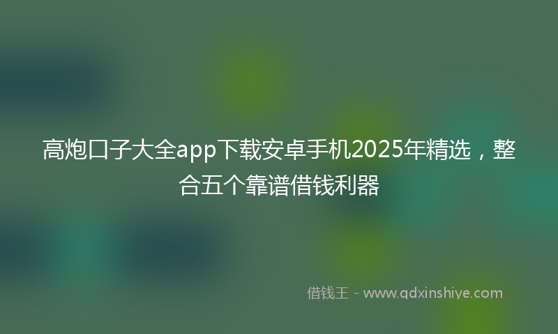 高炮口子大全app下载安卓手机2025年精选，整合五个靠谱借钱利器