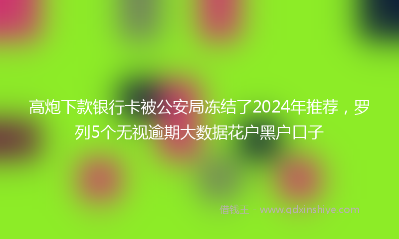 高炮下款银行卡被公安局冻结了2024年推荐，罗列5个无视逾期大数据花户黑户口子