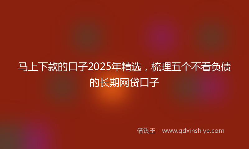 马上下款的口子2025年精选，梳理五个不看负债的长期网贷口子