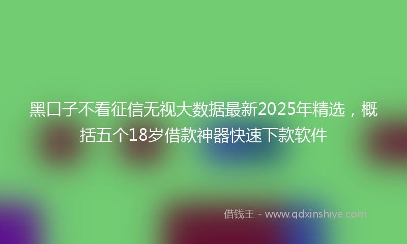 黑口子不看征信无视大数据最新2025年精选，概括五个18岁借款神器快速下款软件