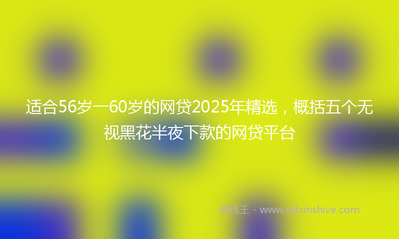 适合56岁一60岁的网贷2025年精选，概括五个无视黑花半夜下款的网贷平台