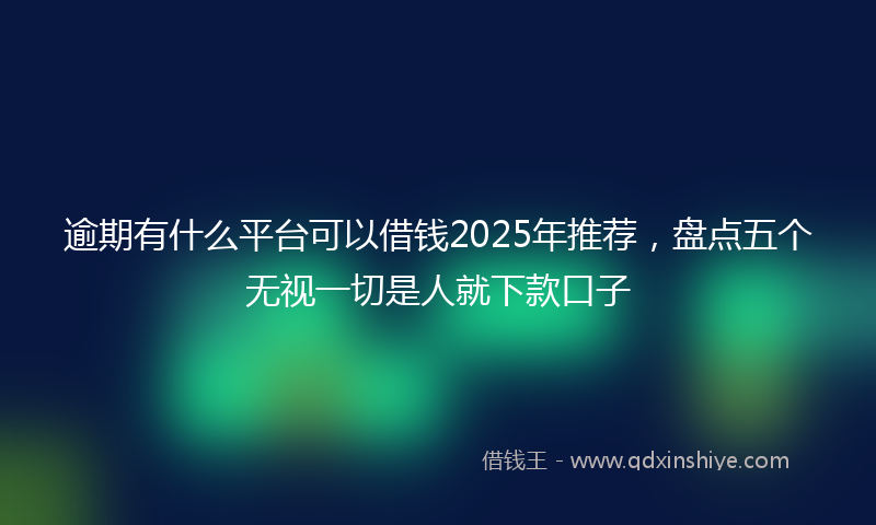 逾期有什么平台可以借钱2025年推荐，盘点五个无视一切是人就下款口子
