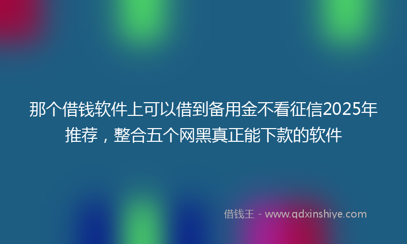 那个借钱软件上可以借到备用金不看征信2025年推荐，整合五个网黑真正能下款的软件