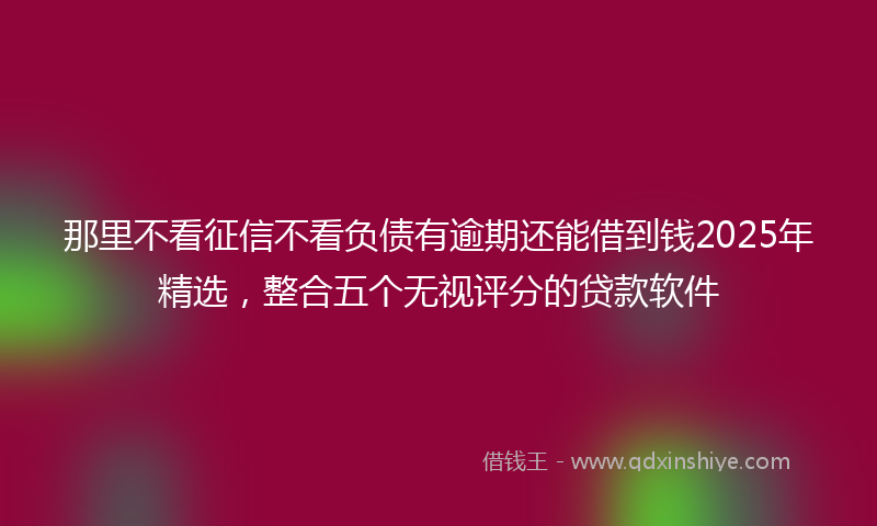 那里不看征信不看负债有逾期还能借到钱2025年精选，整合五个无视评分的贷款软件