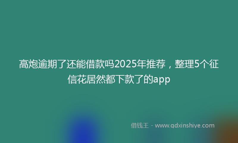 高炮逾期了还能借款吗2025年推荐，整理5个征信花居然都下款了的app