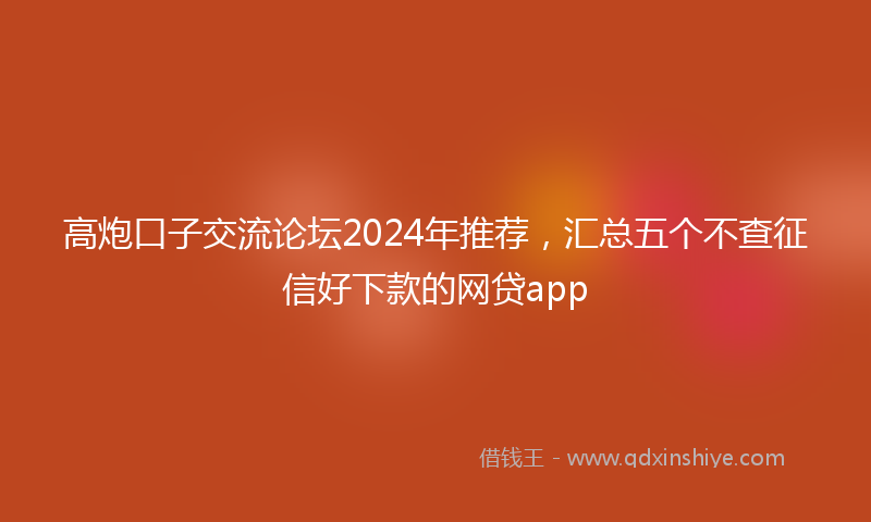 高炮口子交流论坛2024年推荐，汇总五个不查征信好下款的网贷app