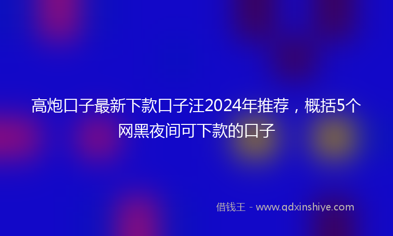 高炮口子最新下款口子汪2024年推荐，概括5个网黑夜间可下款的口子