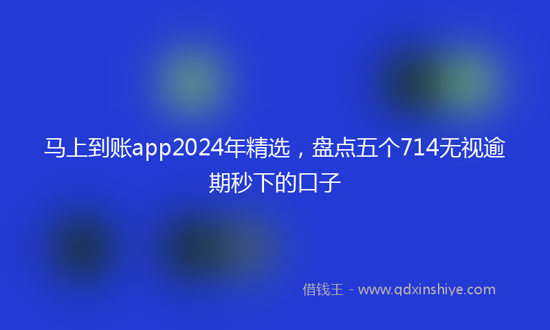 马上到账app2024年精选，盘点五个714无视逾期秒下的口子