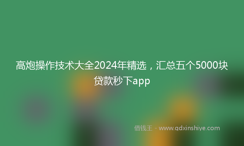 高炮操作技术大全2024年精选，汇总五个5000块贷款秒下app