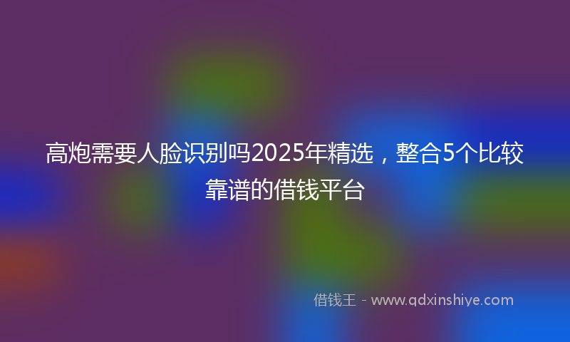 高炮需要人脸识别吗2025年精选，整合5个比较靠谱的借钱平台