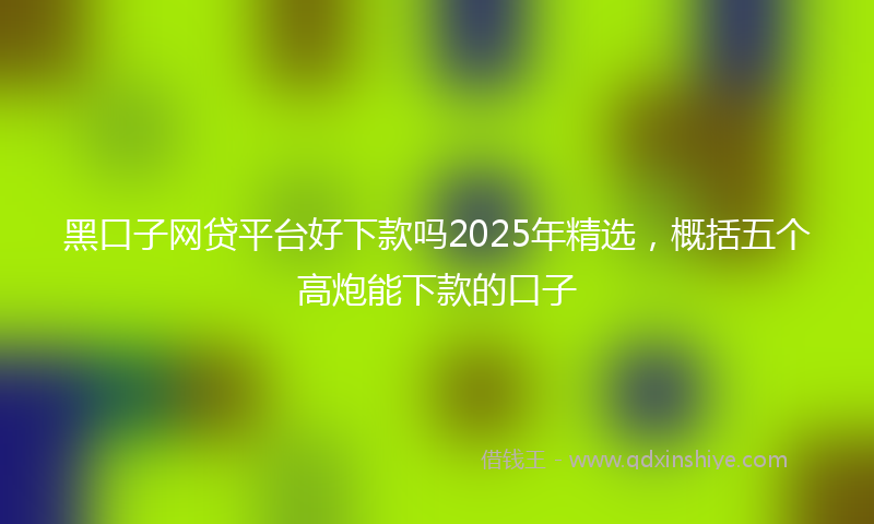 黑口子网贷平台好下款吗2025年精选，概括五个高炮能下款的口子