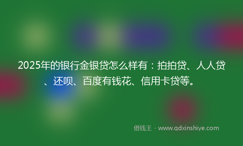 2025年的银行金银贷怎么样有：拍拍贷、人人贷、还呗、百度有钱花、信用卡贷等。