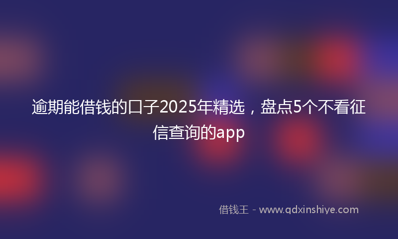 逾期能借钱的口子2025年精选，盘点5个不看征信查询的app