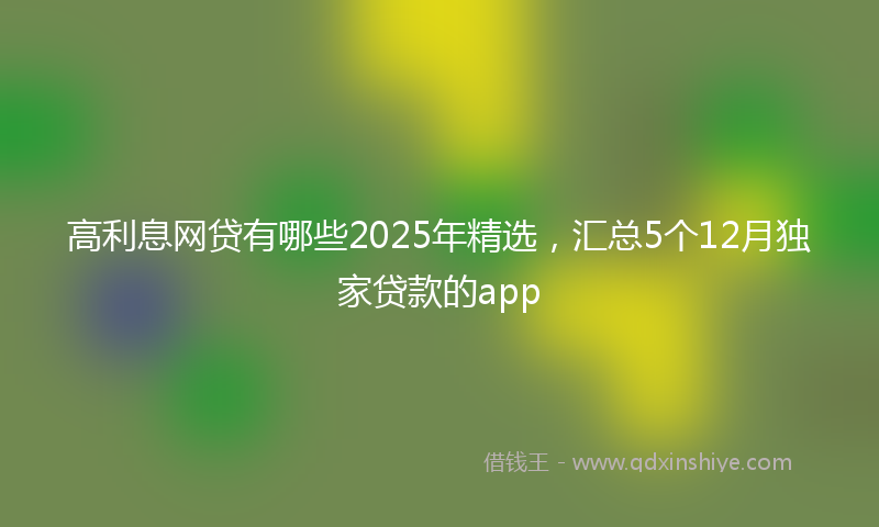 高利息网贷有哪些2025年精选，汇总5个12月独家贷款的app