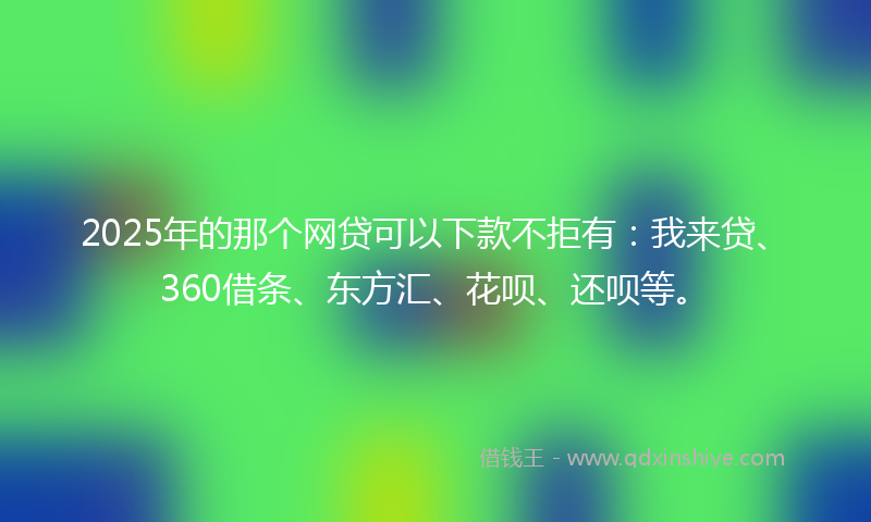 2025年的那个网贷可以下款不拒有：我来贷、360借条、东方汇、花呗、还呗等。