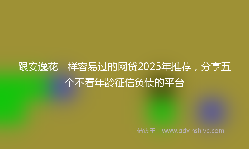 跟安逸花一样容易过的网贷2025年推荐，分享五个不看年龄征信负债的平台