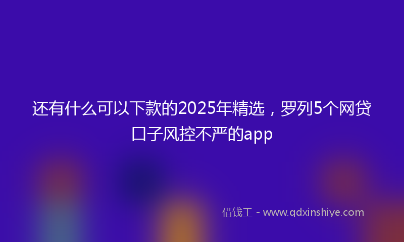 还有什么可以下款的2025年精选，罗列5个网贷口子风控不严的app
