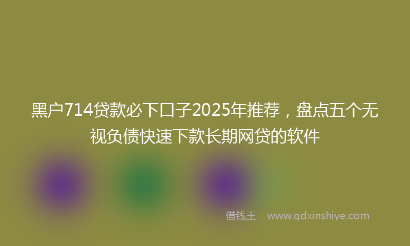 黑户714贷款必下口子2025年推荐，盘点五个无视负债快速下款长期网贷的软件